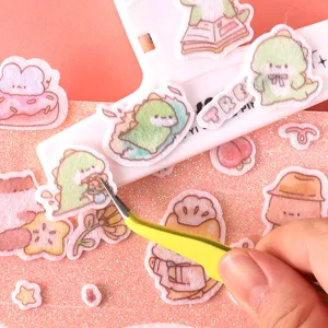 Cute felt stickers for DIY journaling, creative scrapbooking, and decorative crafts.