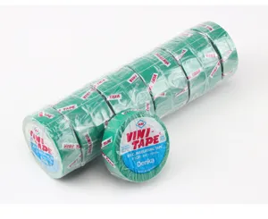 Denka Vini-Tape green PVC electrical insulating tape 3/4 inch by 10 yards #102 rolls pack