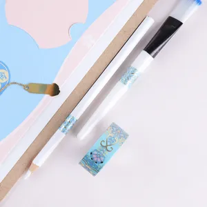 Blooming floral washi tape stationery set with gold foil design, pencil, brush and decorative card.