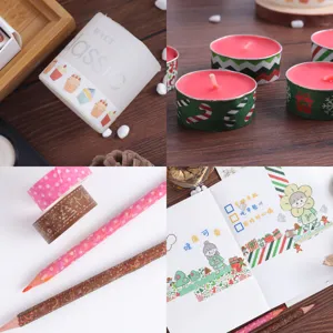 Christmas washi tape detail view, festive decorative masking tape for journaling and crafts.