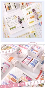 Washi tape set bullet journal decorative masking tapes sticky notes stationery kit for DIY crafts