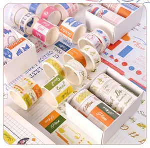Timeline washi tape set for bullet journal and DIY decorative planning stickers details.