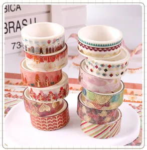 Gold foil washi tape set decorative masking sticker for planner crafts journaling design