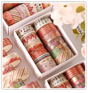 Decorative washi tape set hot stamping journal sticker cute masking tape 2m 15mm craft supplies