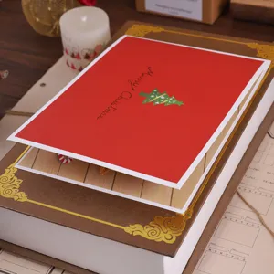 Exquisite 3D pop-up Christmas tree greeting card, perfect holiday gift for Christmas Eve.