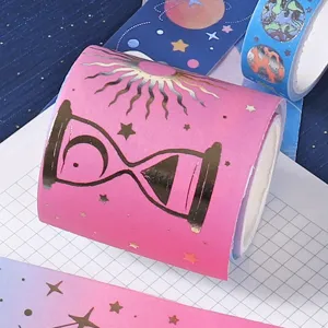 Washi tape set starry sky design gold foil decorative masking tape for journal crafts planner 2pcs