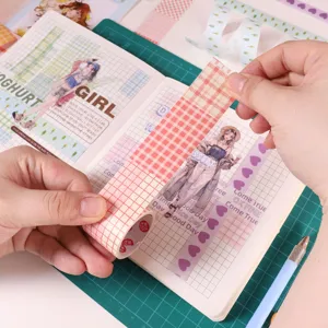Set di nastro Washi a quadretti per journaling e fai da te, rotoli adesivi decorativi.
