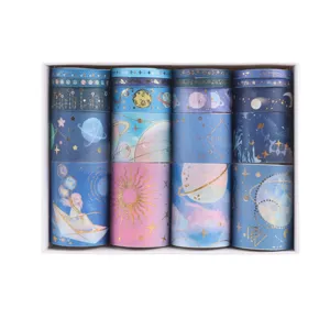 Universe starry gold foil washi tape set for journaling crafts decorative stationery rolls