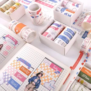 Washi Tape Set Timeline Journaling Decorative Adhesive Tape With Release Paper DIY Craft Scrapbook Planner Stickers