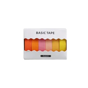 Colorful washi tape set in box basic tape autumn style for DIY planner journaling decoration