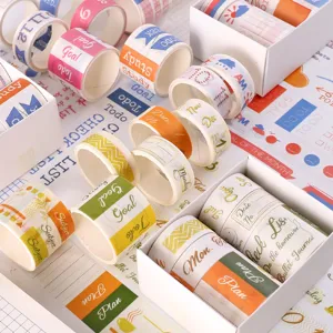 Washi tape set timeline journaling decorative adhesive stickers DIY craft planner tape rolls