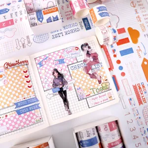 Washi tape set decorative bullet journal stickers timeline masking tape cute stationery supplies