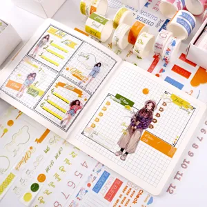 Washi tape set and journal stickers DIY planner decorative tape for daily schedule planning
