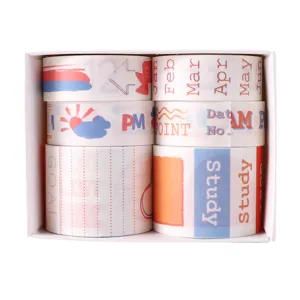 Washi tape set aesthetic journal decorative stickers timeline design rolls stationery craft DIY
