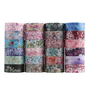 Decorative floral washi tape set adhesive masking tape rolls for DIY crafts journaling