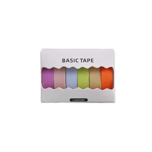 Colorful washi tape set in a window box, perfect for journal decoration and DIY crafts.