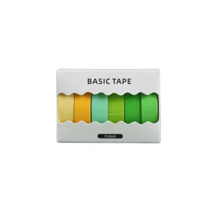 Detail shot of colorful washi tape rolls set, perfect for journal DIY and daily decoration.