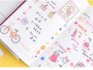 Transparent PET decorative tape and cute cartoon stickers set for DIY journal scrapbooking.