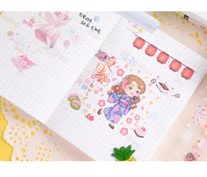 Vue détaillée du collage de ruban adhésif Washi transparent PET thème dessert, autocollants.