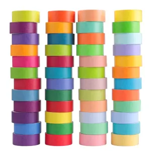 Conjunto de cinta washi de color sólido para diario, manualidades y envoltura de regalos.