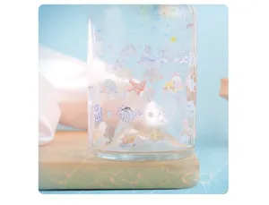 Ozean Lied Thema PET transparentes Washi Tape Detail mit marinen Aufklebern Design.