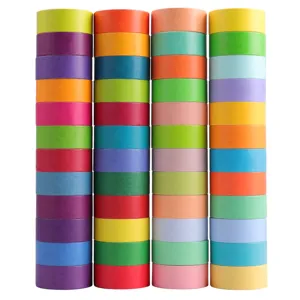 Juego de cinta washi de color sólido, rollos de cinta adhesiva decorativa para manualidades.
