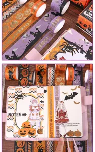 Halloween washi tape set decorative masking tapes cute pumpkin bat stickers for scrapbooking