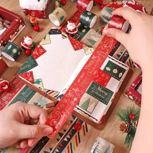 Christmas gold foil washi tape set DIY decorative masking tape for journal planner crafting gifts
