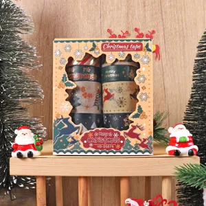 Christmas washi tape set golden foil decorative masking tapes for DIY journaling scrapbooking