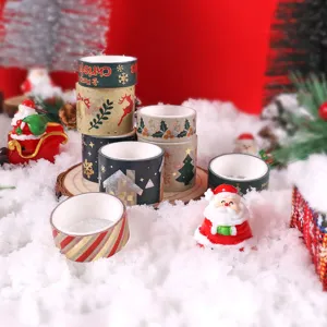 Christmas gold stamping washi tape decorative masking tapes for DIY journaling and crafts.