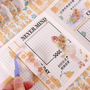 Washi tape decorative masking tape gold foil cherry blossom set for DIY journaling crafts.