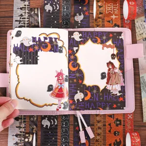 Halloween Folien Washi Tape Set zum Tagebuchschreiben, süße Geister Deko Aufkleber.