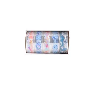 Ozean Thema PET transparente Washi Tape Set, dekoratives Klebeband für Tagebuch und Scrapbooking.