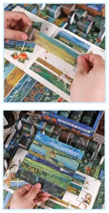 Van Gogh series washi tape detail showing rich classic art patterns and texture for DIY craft.