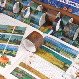 Van Gogh sunflower washi tape set 16 rolls decorative adhesive masking tape for journal DIY art