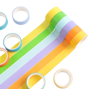Conjunto de cinta washi colorida de 15 mm de ancho cintas decorativas para diario creativo
