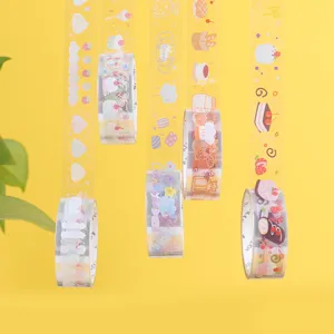 Set de ruban adhésif Washi PET transparent thème dessert autocollants mignons