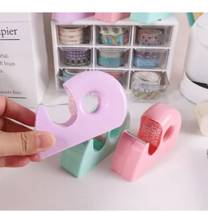 Set dispenser per nastro adesivo invisibile color macaron cancelleria da scrivania carino.
