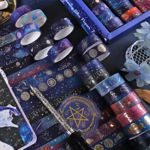 Starry Sky Hot Stamped Washi Tape Set Creative DIY Decorative Hand Account Stationery