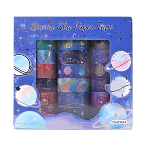 Starry sky washi tape set golden foil decorative masking tape DIY journal planner supplies