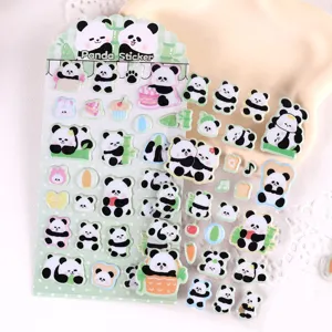 Cute panda 3d puffy stickers cartoon DIY decorative stickers for journal scrapbooking