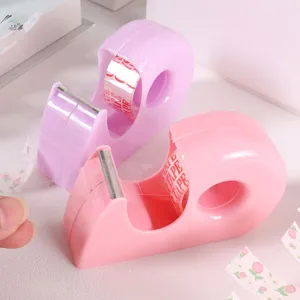 Set dispenser di nastro adesivo invisibile macaron cancelleria da ufficio con nastri carini.