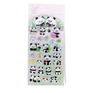 Cute 3D cartoon panda puffy stickers sheet for journaling, scrapbooking, and stationery decoration.