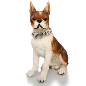 Close-up detail of durable stainless steel heavy dog chain collar with secure metal lock.
