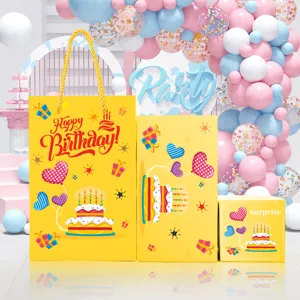 Birthday Party Surprise Pop-up Box Gift Set Creative Explosion Gift Box with Paper Bag for Friends Family Celebration