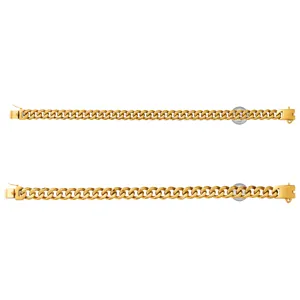 19mm stainless steel heavy pet curb chain dog collar with secure safety buckle gold finish