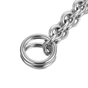 Robuste Edelstahl Haustier Hundekette 15mm O-Ring Halsband Detailansicht fur Hunde.
