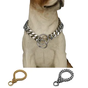 Collare per cani in acciaio inossidabile resistente catena a maglie per addestramento