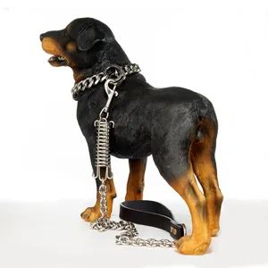 Zware hondenketting riem met veer schokdemper en metalen halsband voor grote honden huisdier artikel