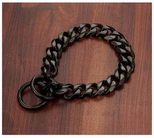 Stainless steel pet dog chain collar heavy duty metal choke P chain training pet supplies